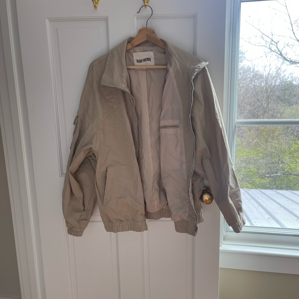 Djerf Avenue Cream Bomber Jacket